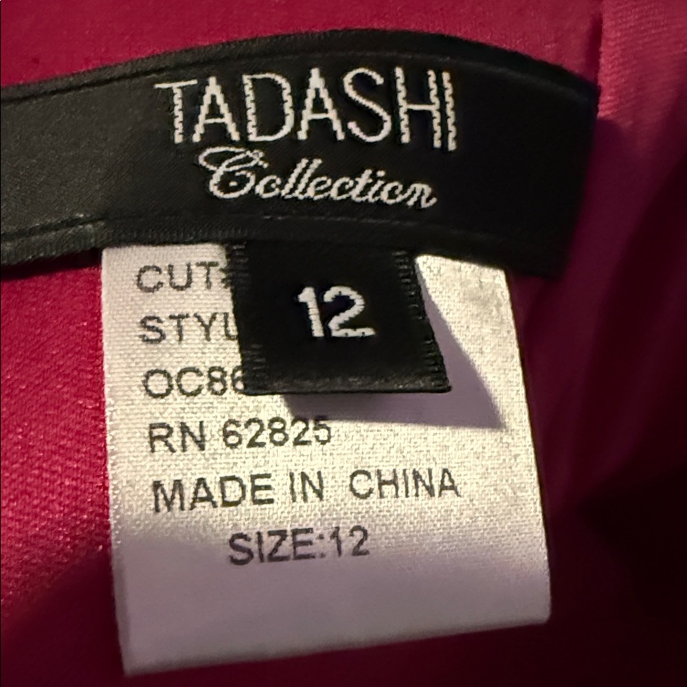 One-Shoulder Tadashi Collection Saks Fifth Avenue Pink Dress Cocktail Sz 12 NWT - Picture 14 of 15